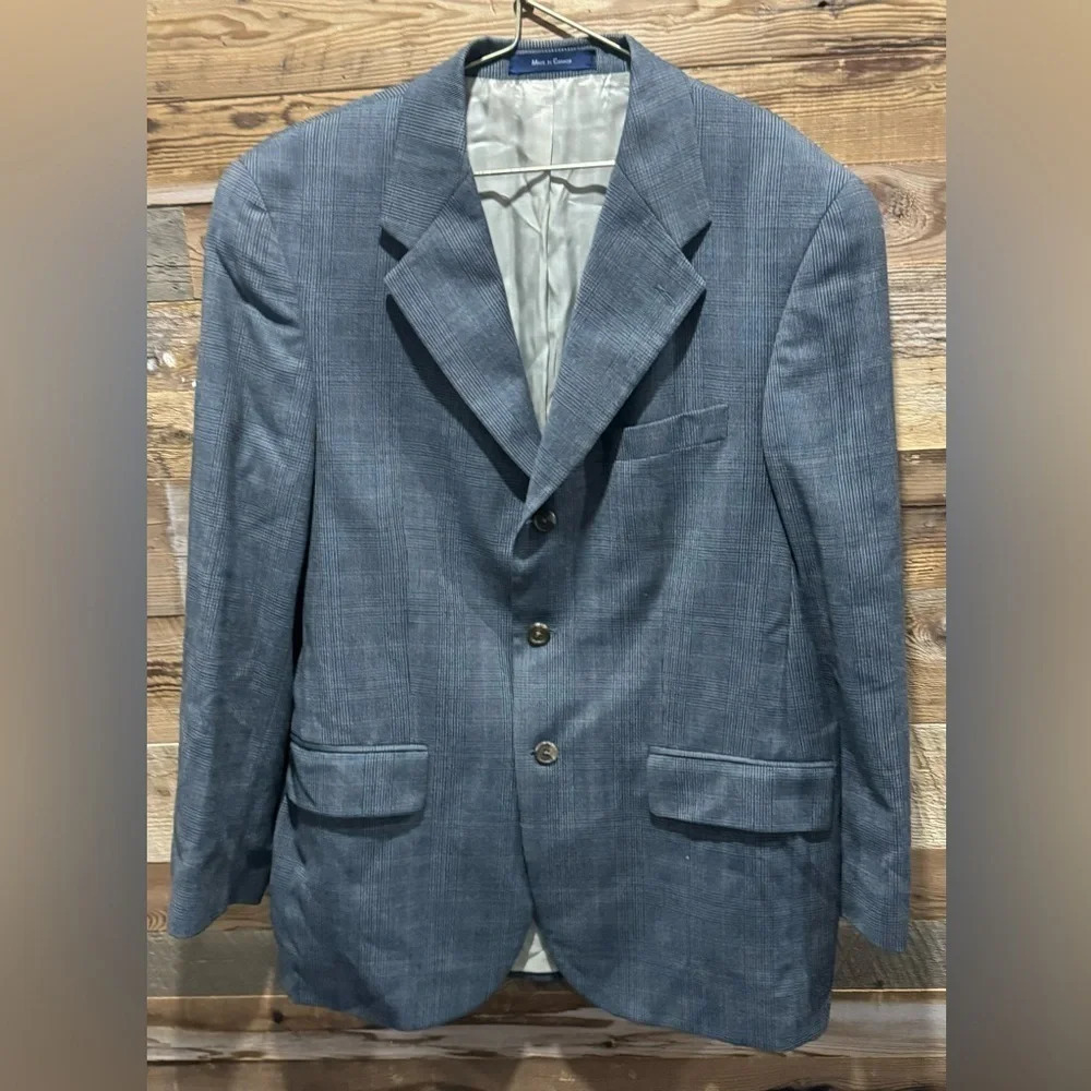 40R Ralph Lauren 100% wool blazer vintage coat charcoal gray textured wedding